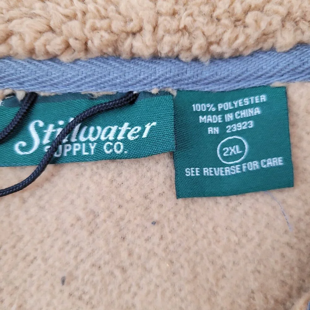 Stillwater Supply Fleece Vest Womens 2XL Caramel Brown Full Zip Soft Pockets NEW - Picture 3 of 16